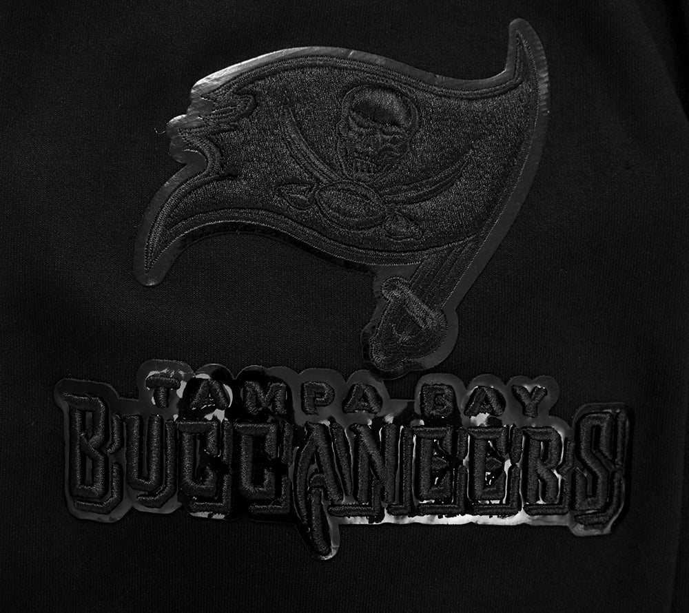 NFL TAMPA BAY BUCCANEERS TRIPLE BLACK LOGO MEN'S ZIPPER HOODIE (TRIPLE BLACK)