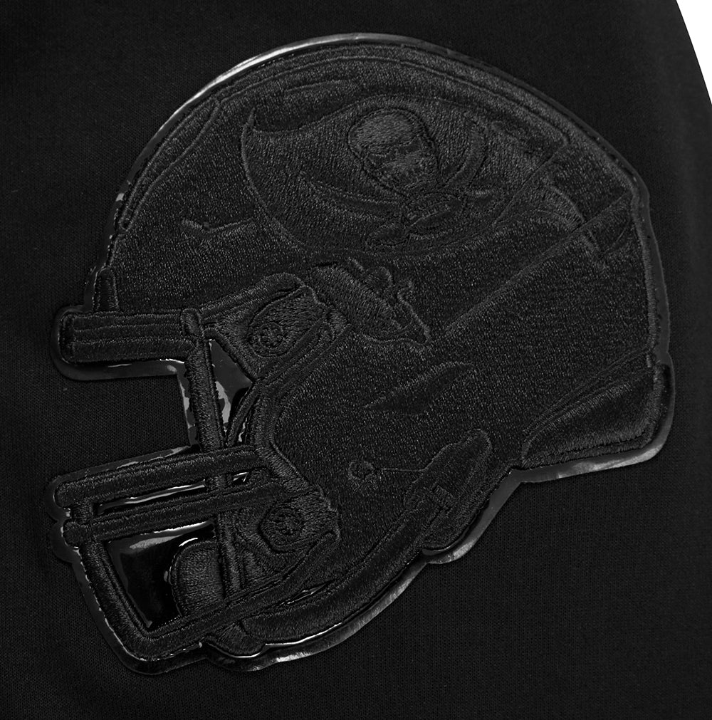 NFL TAMPA BAY BUCCANEERS TRIPLE BLACK LOGO MEN'S ZIPPER HOODIE (TRIPLE BLACK)