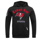 NFL TAMPA BAY BUCCANEERS OLD ENGLISH MEN'S PO HOODIE (BLACK)