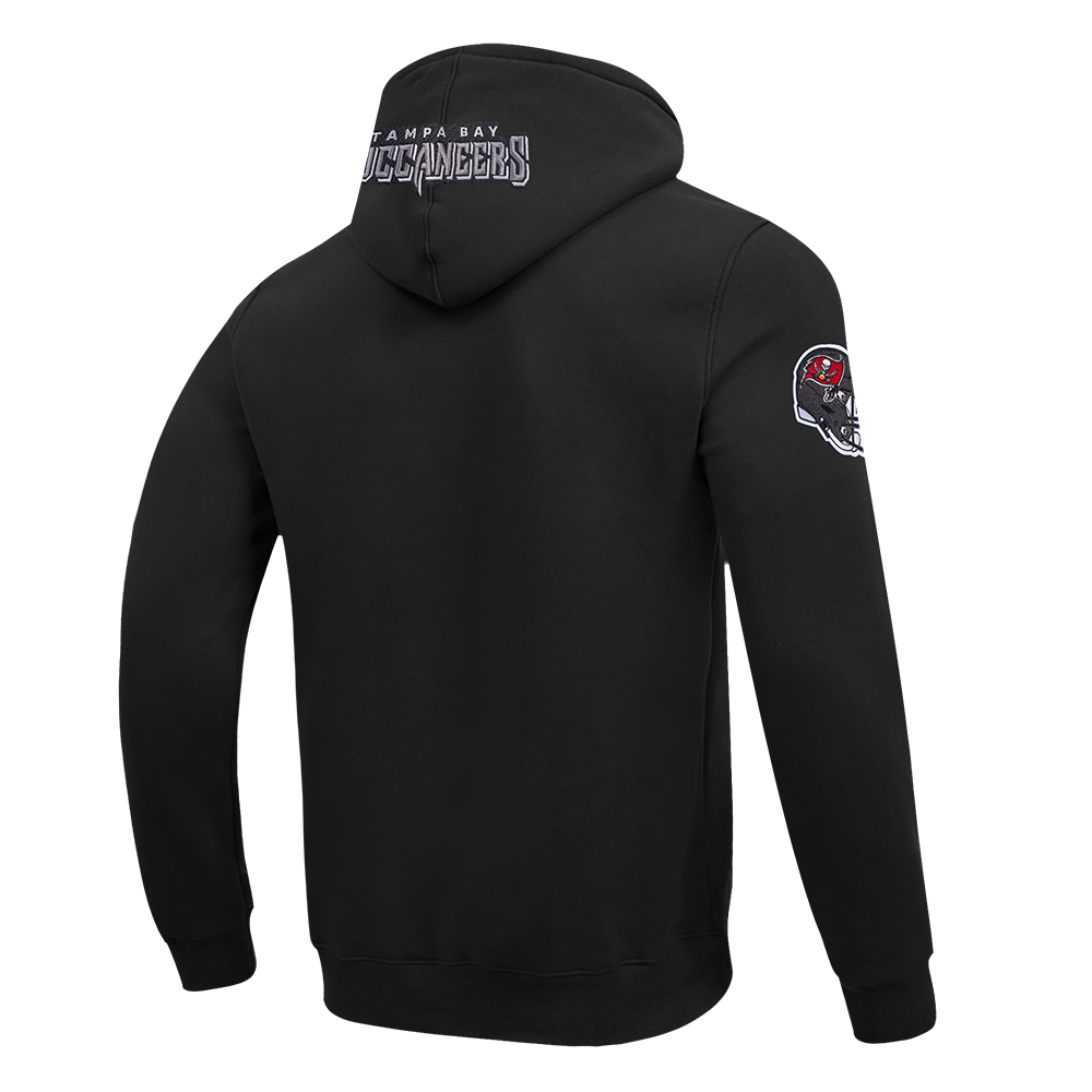 NFL TAMPA BAY BUCCANEERS OLD ENGLISH MEN'S PO HOODIE (BLACK)