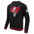 NFL TAMPA BAY BUCCANEERS CHANDAIL À COL ROND MASHUP CÔTELÉ POUR HOMME (NOIR/ROUGE/NOIR)