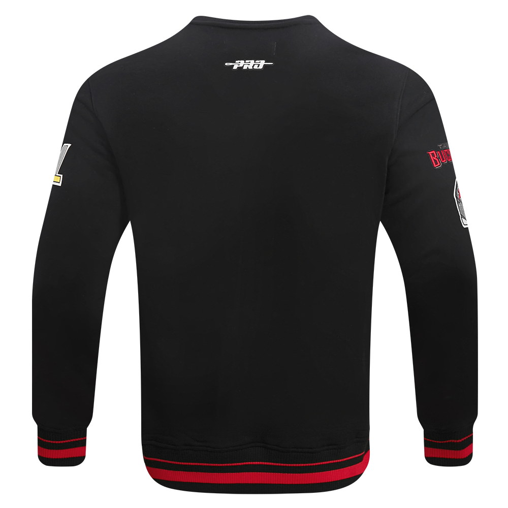 NFL TAMPA BAY BUCCANEERS CHANDAIL À COL ROND MASHUP CÔTELÉ POUR HOMME (NOIR/ROUGE/NOIR)