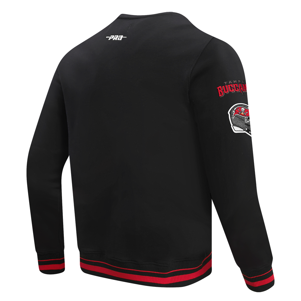 NFL TAMPA BAY BUCCANEERS CHANDAIL À COL ROND MASHUP CÔTELÉ POUR HOMME (NOIR/ROUGE/NOIR)