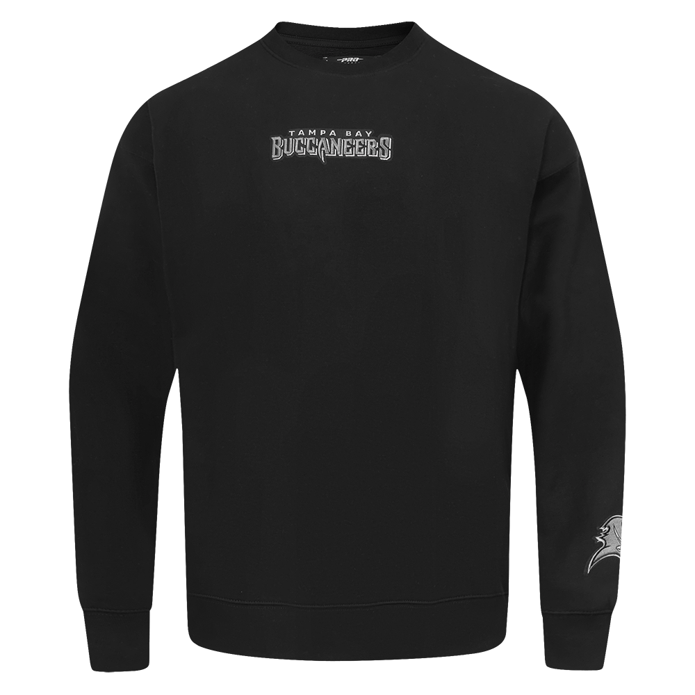NFL TAMPA BAY BUCCANEERS WINGSPAN MEN'S DROP SHOULDER FLC CREWNECK (BLACK)