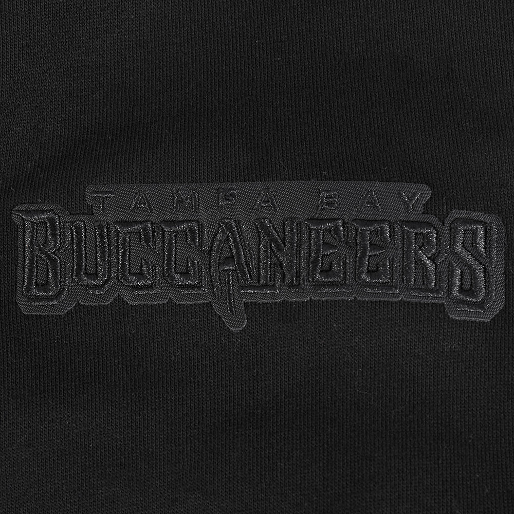 NFL TAMPA BAY BUCCANEERS NEUTRAL MEN'S DROP SHOULDER FLEECE PULLOVER HOODIE (BLACK)