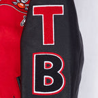 NFL TAMPA BAY BUCCANEERS SCRIPT TAIL MEN'S VARSITY JACKET (RED/BLACK)