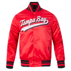 NFL TAMPA BAY BUCCANEERS SCRIPT TAIL MEN'S SATIN JACKET (RED/BLACK)
