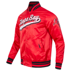 NFL TAMPA BAY BUCCANEERS SCRIPT TAIL MEN'S SATIN JACKET (RED/BLACK)