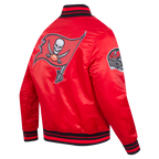 NFL TAMPA BAY BUCCANEERS SCRIPT TAIL MEN'S SATIN JACKET (RED/BLACK)
