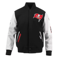 NFL TAMPA BAY BUCCANEERS CLASSIC WOOL MEN'S VARSITY JACKET (BLACK/WHITE)