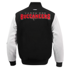NFL TAMPA BAY BUCCANEERS CLASSIC WOOL MEN'S VARSITY JACKET (BLACK/WHITE)