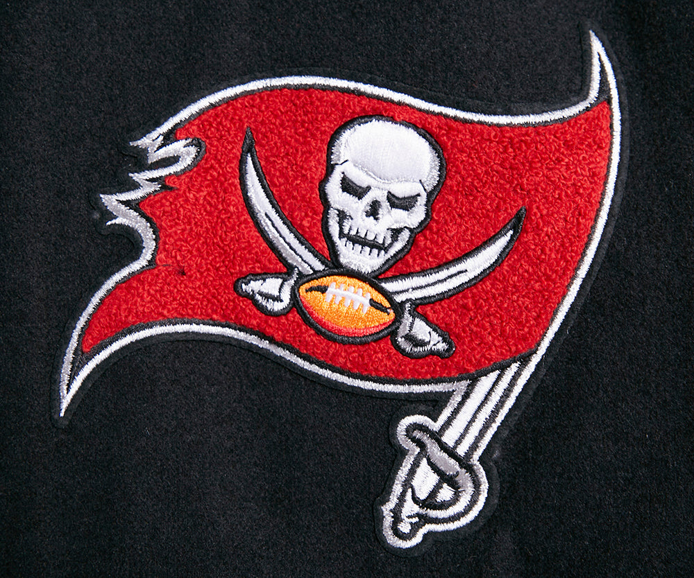 NFL TAMPA BAY BUCCANEERS CLASSIC WOOL MEN'S VARSITY JACKET (BLACK/WHITE)