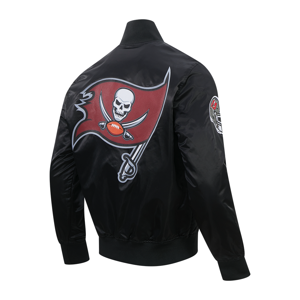 NFL TAMPA BAY BUCCANEERS BIG LOGO MEN'S SATIN JACKET (BLACK)
