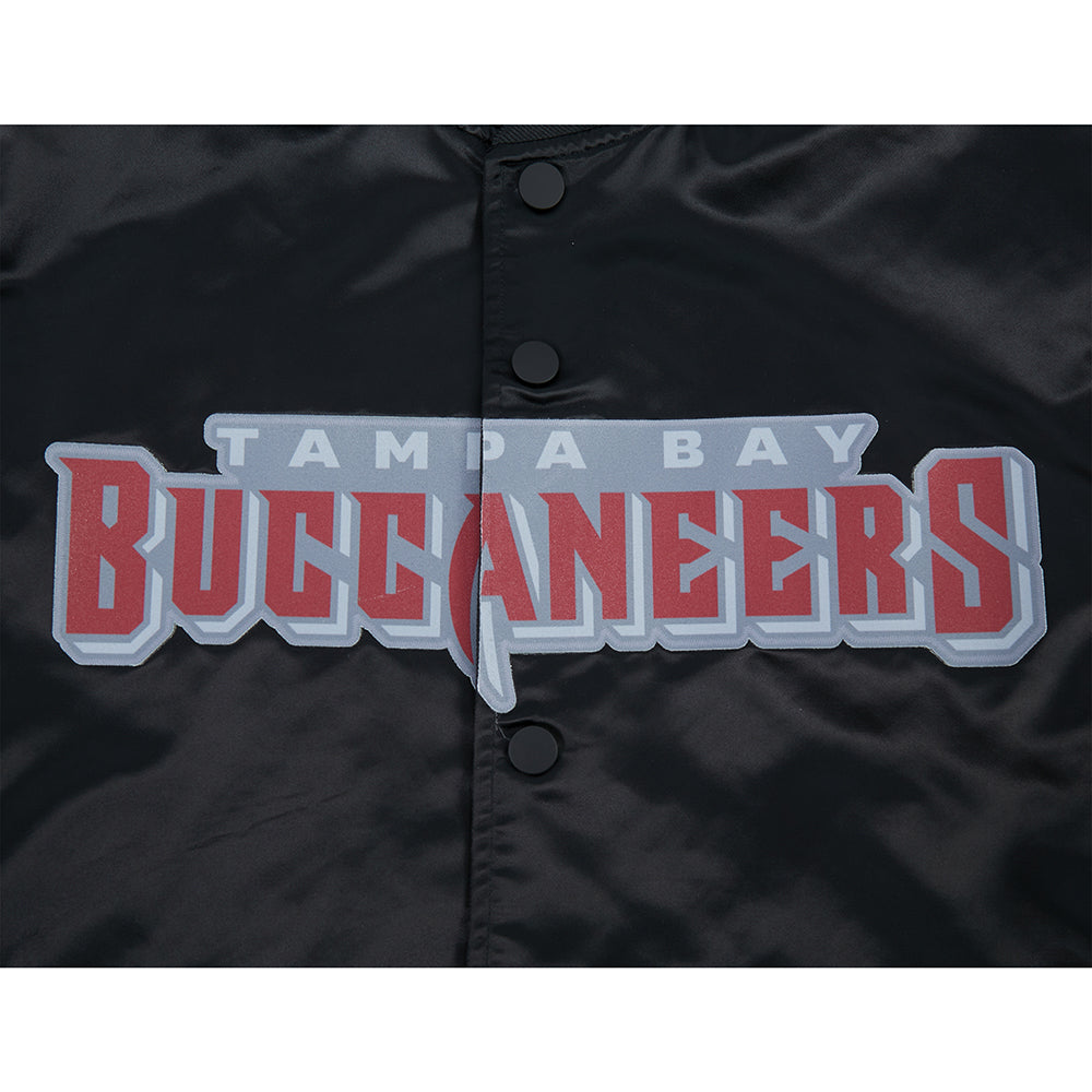 NFL TAMPA BAY BUCCANEERS BIG LOGO MEN'S SATIN JACKET (BLACK)