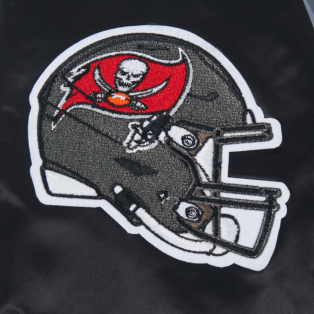 NFL TAMPA BAY BUCCANEERS BIG LOGO MEN'S SATIN JACKET (BLACK)