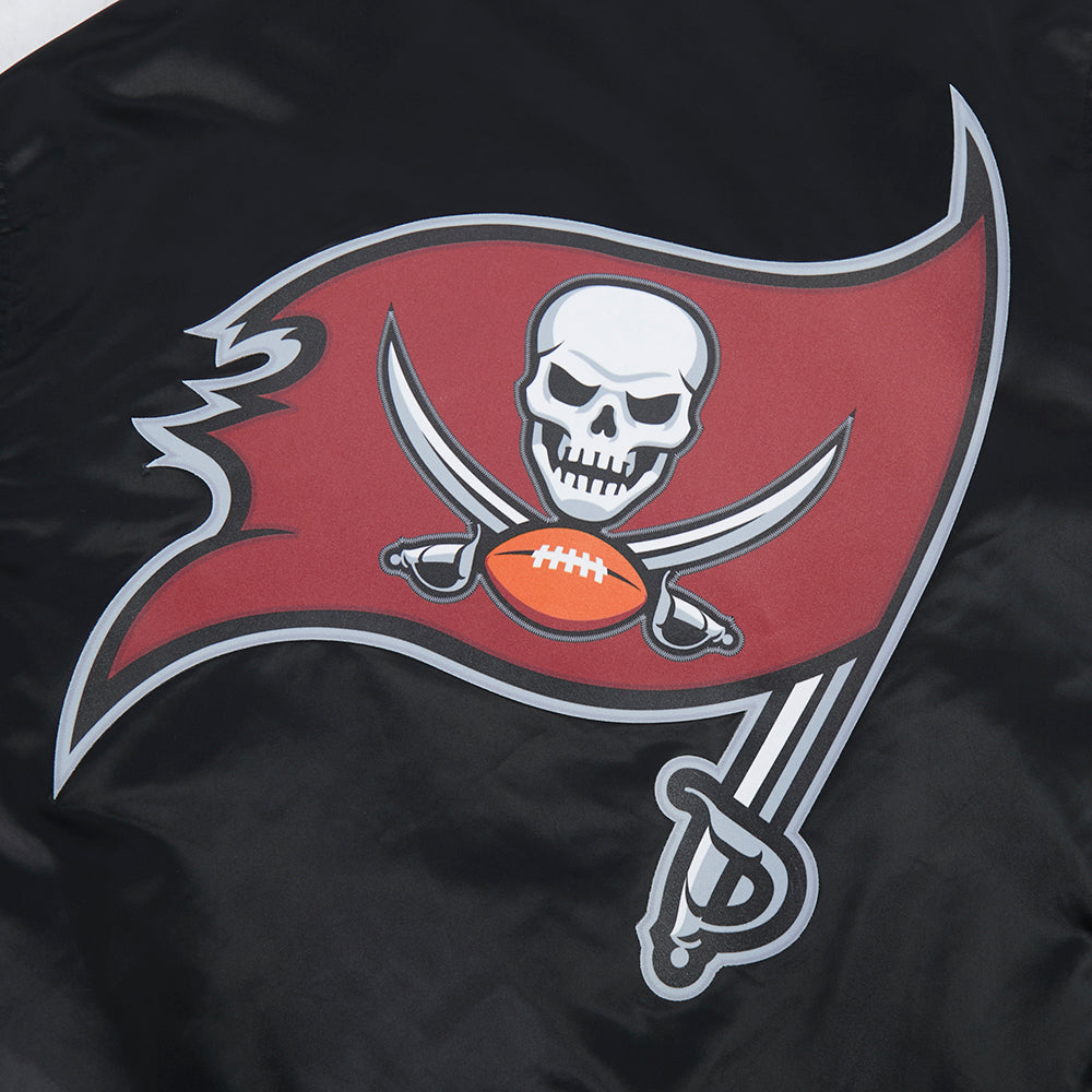 NFL TAMPA BAY BUCCANEERS BIG LOGO MEN'S SATIN JACKET (BLACK)