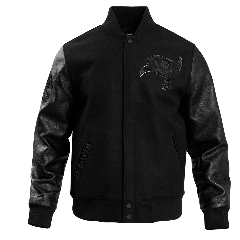 NFL TAMPA BAY BUCCANEERS TRIPLE BLACK BLOUSON COLLÉGIAL EN LAINE POUR HOMME (TRIPLE NOIR HOMME)