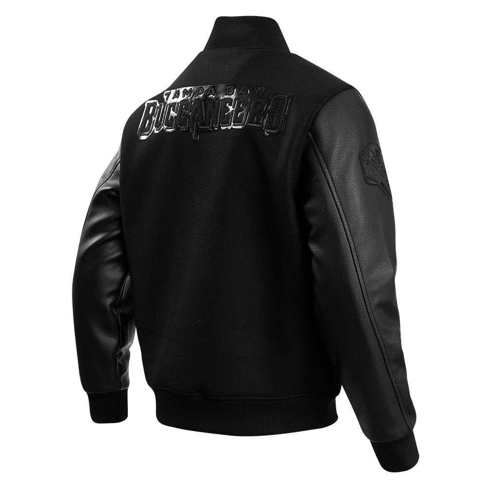 NFL TAMPA BAY BUCCANEERS TRIPLE BLACK BLOUSON COLLÉGIAL EN LAINE POUR HOMME (TRIPLE NOIR HOMME)
