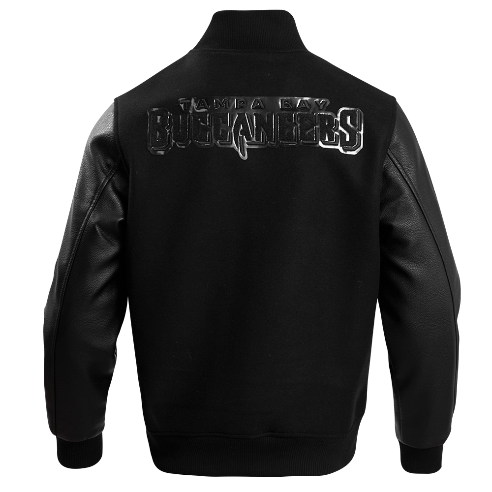 NFL TAMPA BAY BUCCANEERS TRIPLE BLACK BLOUSON COLLÉGIAL EN LAINE POUR HOMME (TRIPLE NOIR HOMME)