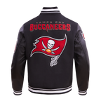 NFL TAMPA BAY BUCCANEERS MASH UP BLOUSON COLLÉGIAL EN LAINE À BORDS CÔTELÉS POUR HOMME (NOIR)