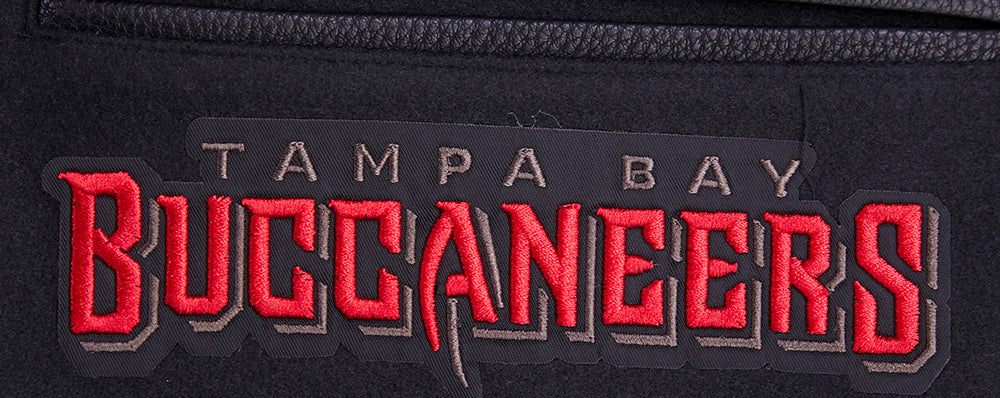 NFL TAMPA BAY BUCCANEERS MASH UP BLOUSON COLLÉGIAL EN LAINE À BORDS CÔTELÉS POUR HOMME (NOIR)