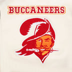 NFL TAMPA BAY BUCCANEERS RETRO CLASSIC BLOUSON COLLÉGIAL EN LAINE À BORDS CÔTELÉS POUR HOMME (COQUILLE D'ŒUF/NOIR)