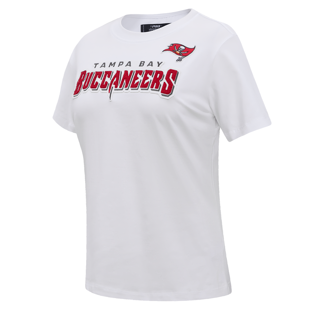 NFL TAMPA BAY BUCCANEERS CLASSIC SHORT SLEEVE WOMEN'S SINGLE JERSEY SLIM FIT TEE (WHITE)