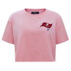 NFL TAMPA BAY BUCCANEERS CLASSIC T-SHIRT EN JERSEY SIMPLE À COUPE CARRÉE POUR FEMME (ROSE)
