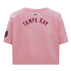 NFL TAMPA BAY BUCCANEERS CLASSIC T-SHIRT EN JERSEY SIMPLE À COUPE CARRÉE POUR FEMME (ROSE)
