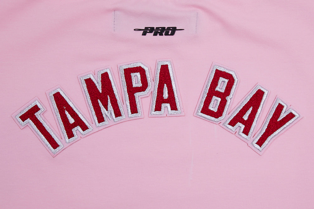 NFL TAMPA BAY BUCCANEERS CLASSIC T-SHIRT EN JERSEY SIMPLE À COUPE CARRÉE POUR FEMME (ROSE)