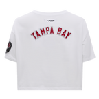NFL TAMPA BAY BUCCANEERS CLASSIC T-SHIRT EN JERSEY SIMPLE À COUPE CARRÉE POUR FEMME (BLANC)