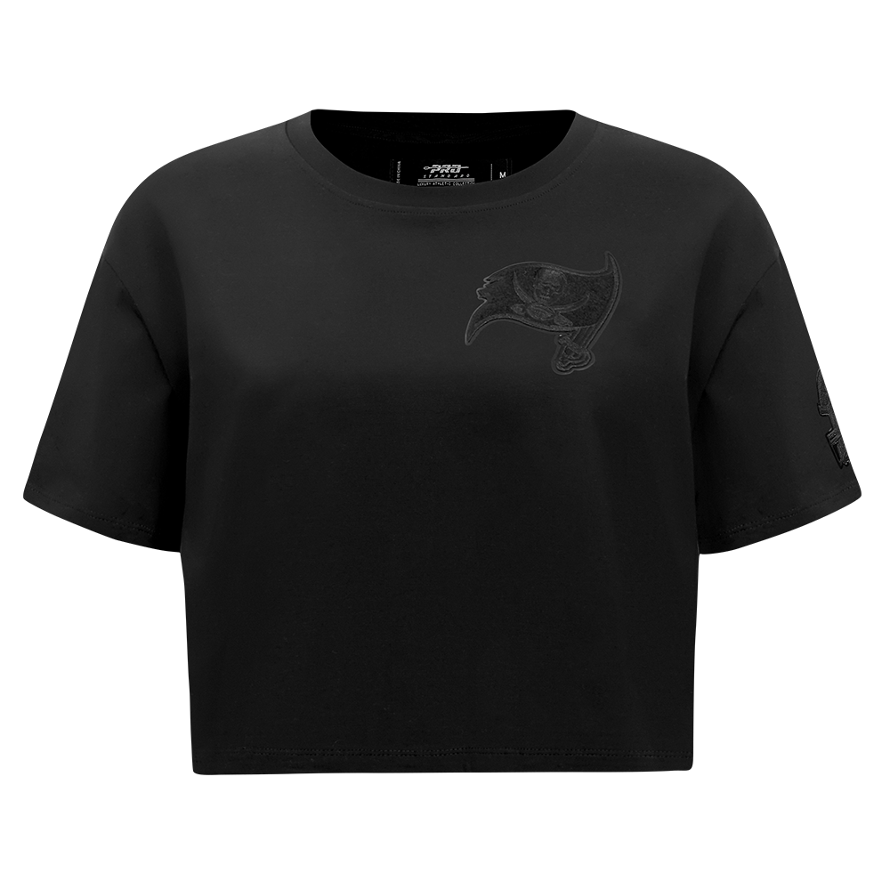 NFL TAMPA BAY BUCCANEERS TRIPLE BLACK WOMEN'S SINGLE JERSEY BOXY TEE (TRIPLE BLACK WOMEN'S)