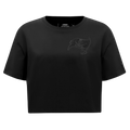 NFL TAMPA BAY BUCCANEERS TRIPLE BLACK WOMEN'S SINGLE JERSEY BOXY TEE (TRIPLE BLACK WOMEN'S)