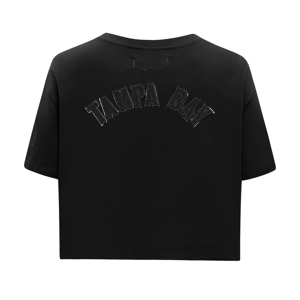 NFL TAMPA BAY BUCCANEERS TRIPLE BLACK WOMEN'S SINGLE JERSEY BOXY TEE (TRIPLE BLACK WOMEN'S)