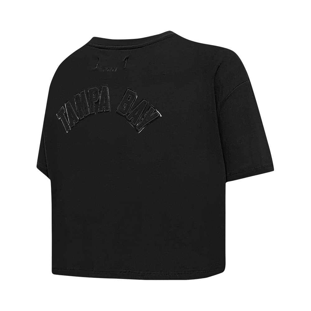 NFL TAMPA BAY BUCCANEERS TRIPLE BLACK WOMEN'S SINGLE JERSEY BOXY TEE (TRIPLE BLACK WOMEN'S)