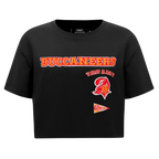 NFL TAMPA BAY BUCCANEERS RETRO CLASSIC WOMEN'S BOXY TEE (BLACK)