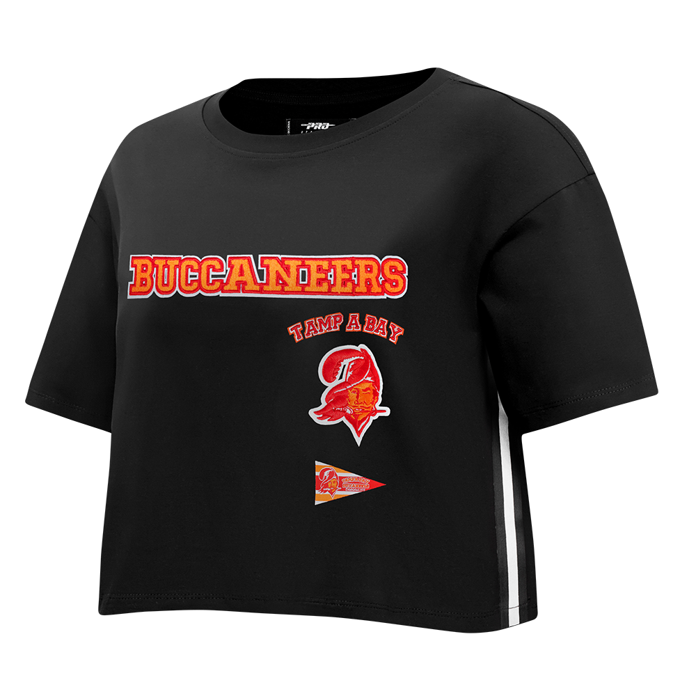 NFL TAMPA BAY BUCCANEERS RETRO CLASSIC T-SHIRT À COUPE CARRÉE POUR FEMME (NOIR)