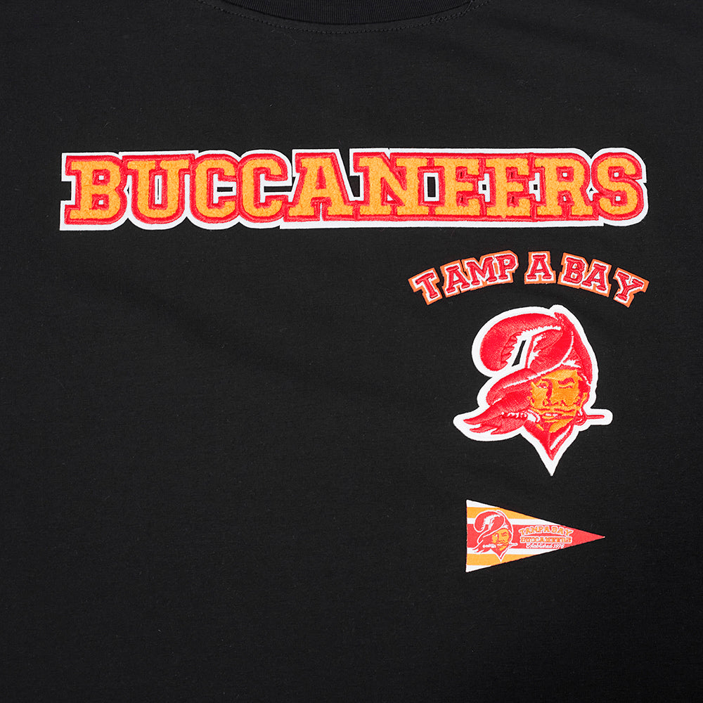 NFL TAMPA BAY BUCCANEERS RETRO CLASSIC WOMEN'S BOXY TEE (BLACK)