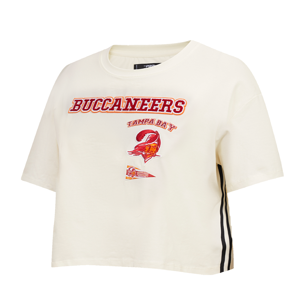NFL TAMPA BAY BUCCANEERS RETRO CLASSIC WOMEN'S BOXY TEE (EGGSHELL)