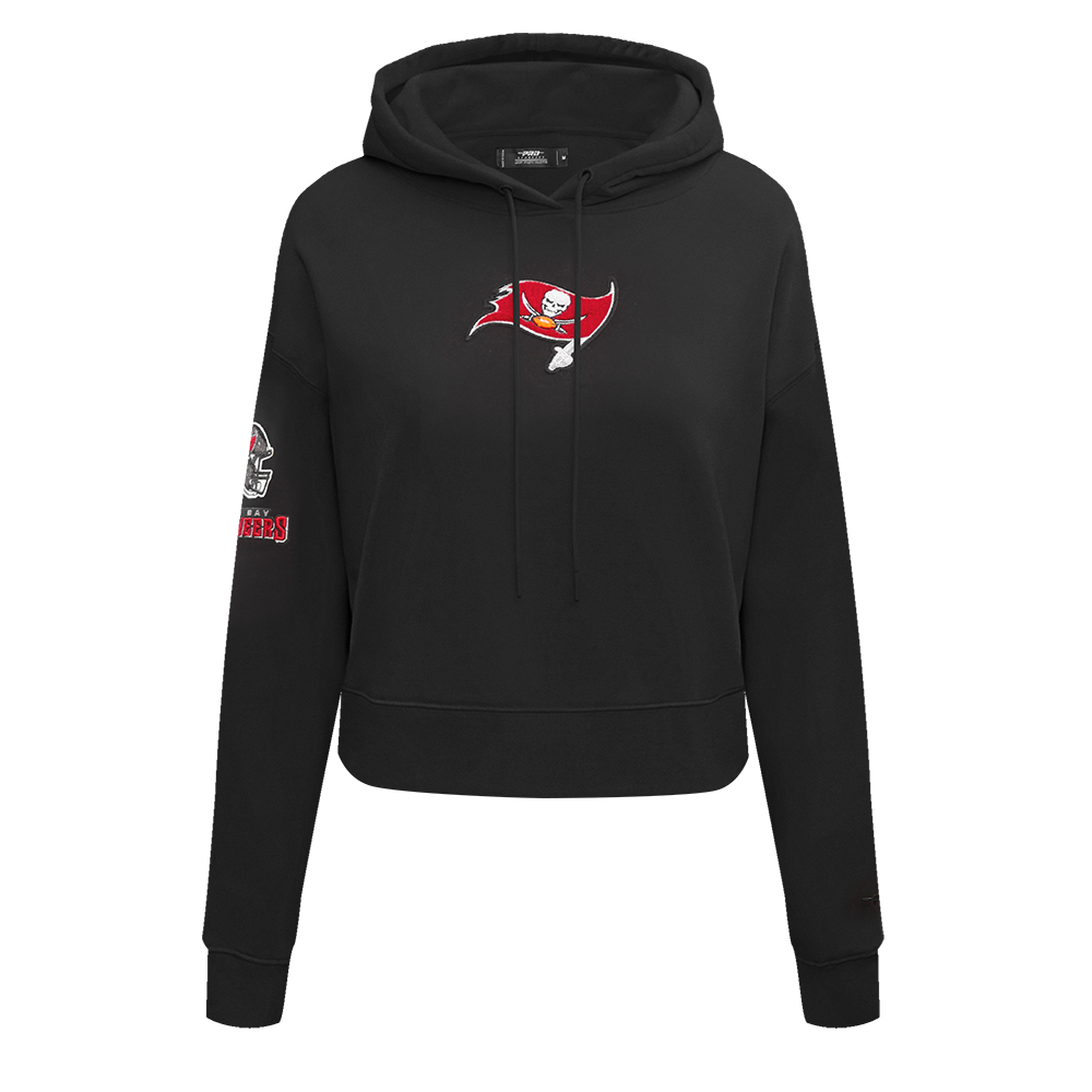 NFL TAMPA BAY BUCCANEERS CLASSIC CHANDAIL À CAPUCHON COURT EN MOLLETON POUR FEMME (NOIR)