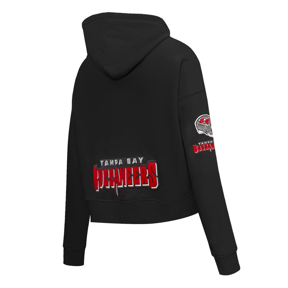NFL TAMPA BAY BUCCANEERS CLASSIC CHANDAIL À CAPUCHON COURT EN MOLLETON POUR FEMME (NOIR)