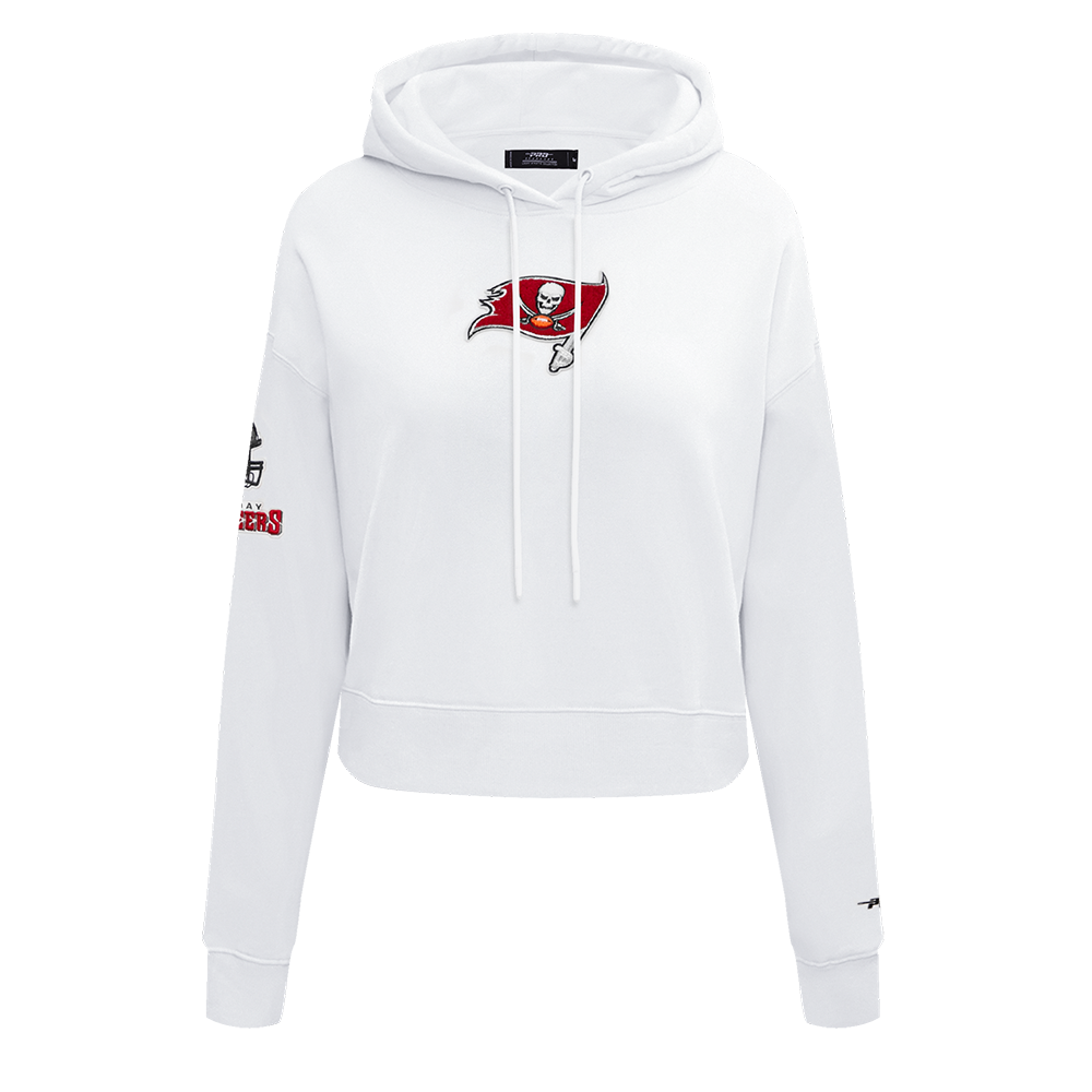 NFL TAMPA BAY BUCCANEERS CLASSIC CHANDAIL À CAPUCHON COURT EN MOLLETON POUR FEMME (BLANC)