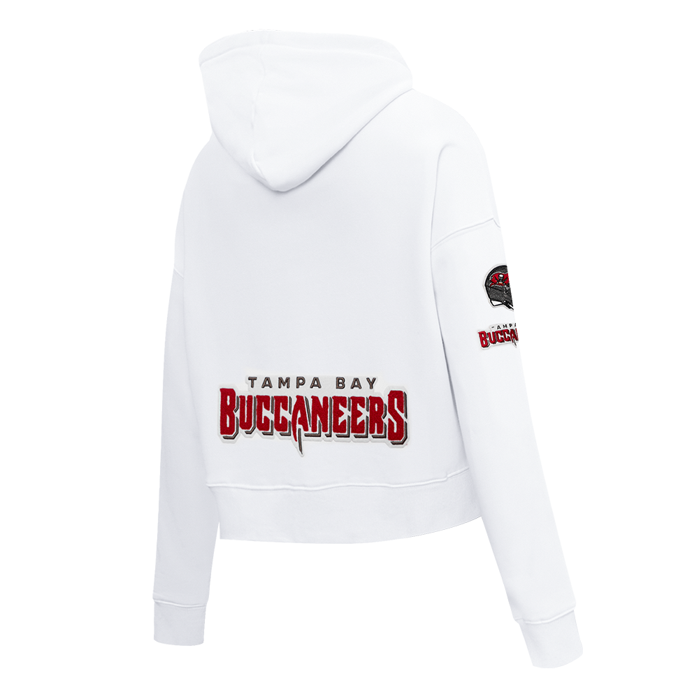 NFL TAMPA BAY BUCCANEERS CLASSIC CHANDAIL À CAPUCHON COURT EN MOLLETON POUR FEMME (BLANC)