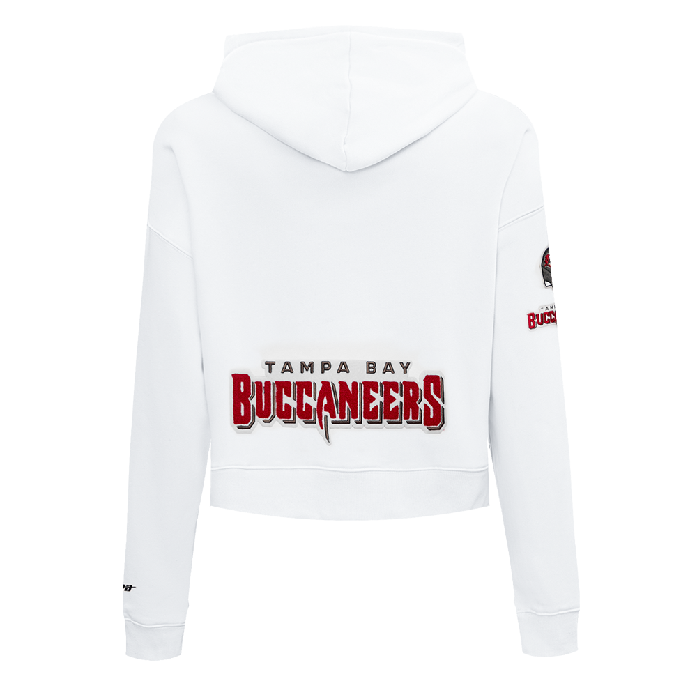 NFL TAMPA BAY BUCCANEERS CLASSIC CHANDAIL À CAPUCHON COURT EN MOLLETON POUR FEMME (BLANC)