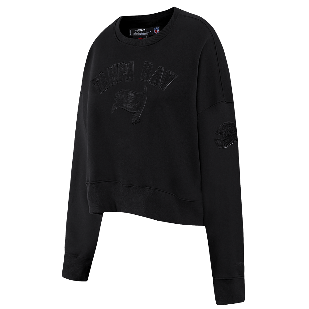 NFL TAMPA BAY BUCCANEERS TRIPLE BLACK WOMEN'S FLC CREWNECK (TRIPLE BLACK WOMEN'S)