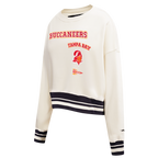 NFL TAMPA BAY BUCCANEERS RETRO CLASSIC CHANDAIL À COL ROND POUR FEMME (COQUILLE D'ŒUF/NOIR)