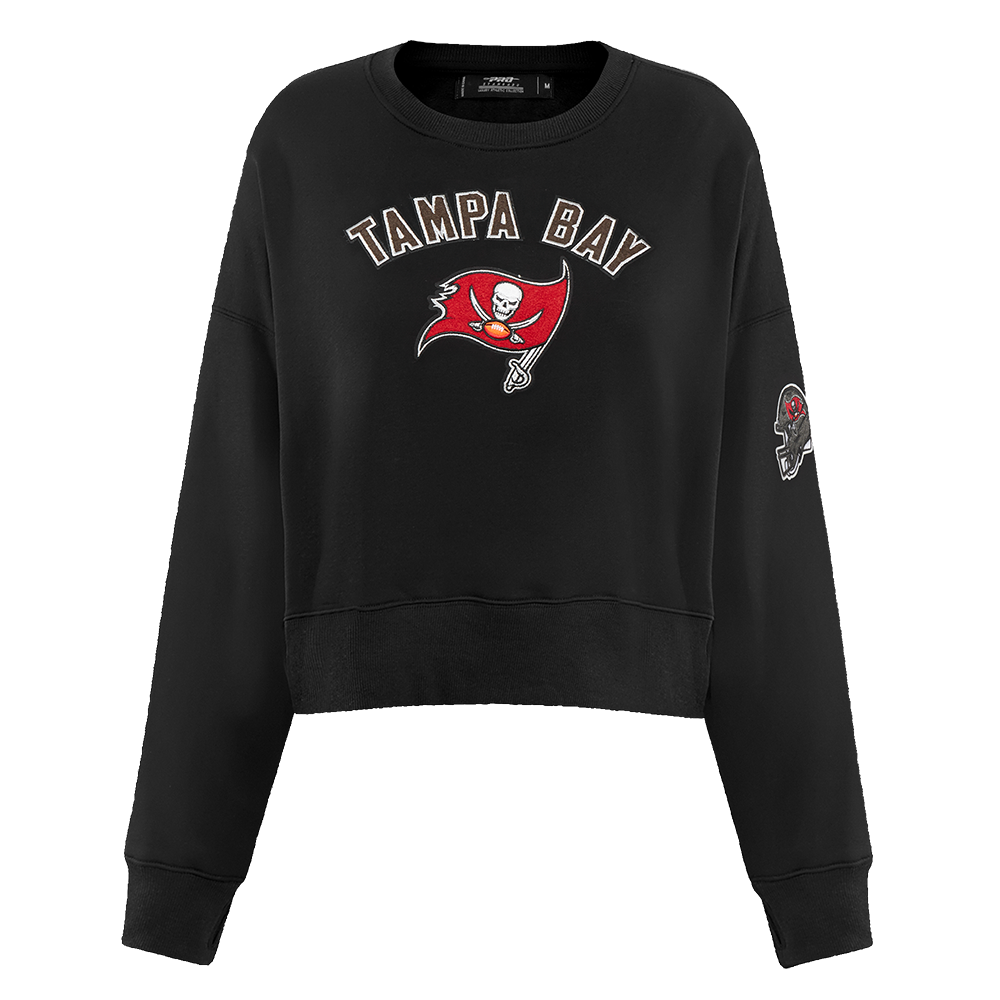 NFL TAMPA BAY BUCCANEERS CLASSIC WOMEN'S FLEECE CREWNECK (BLACK)