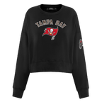 NFL TAMPA BAY BUCCANEERS CLASSIC WOMEN'S FLEECE CREWNECK (BLACK)