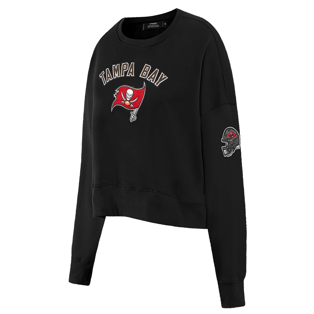 NFL TAMPA BAY BUCCANEERS CLASSIC WOMEN'S FLEECE CREWNECK (BLACK)