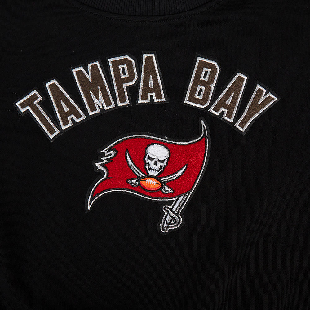 NFL TAMPA BAY BUCCANEERS CLASSIC WOMEN'S FLEECE CREWNECK (BLACK)